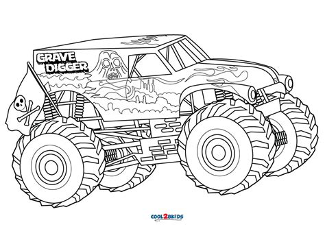 monster truck coloring page|grave digger monster truck coloring pages.